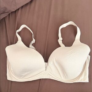 DKNY cotton blend underwire Bra seamless full coverage low plunge size 38DD